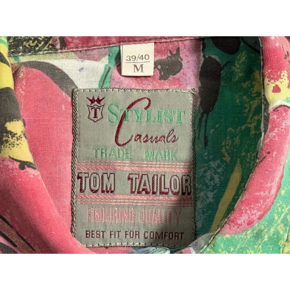 Tom Tailor Short Sleeve Button Down Floral Hawaiian Shirt Medium - Picture 4 of 4